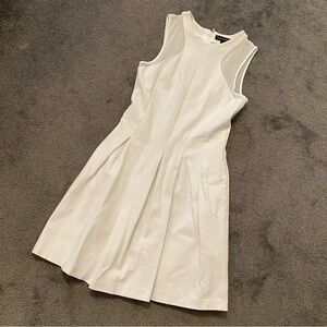 Banana Republic White Sleeveless Pleated Dress